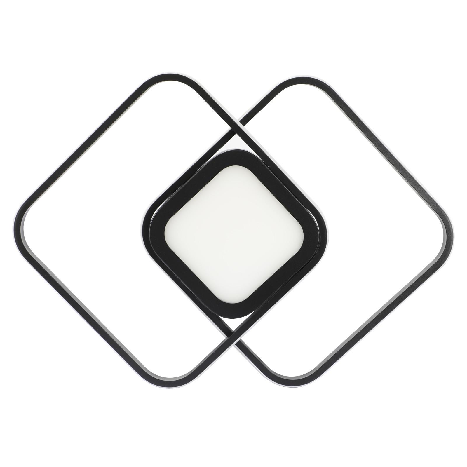 LED-DECKENLEUCHTE Carl 38.8/38.8/4.7 cm - Schwarz, Metall (38.8/38.8/4.7cm) - Nettlife