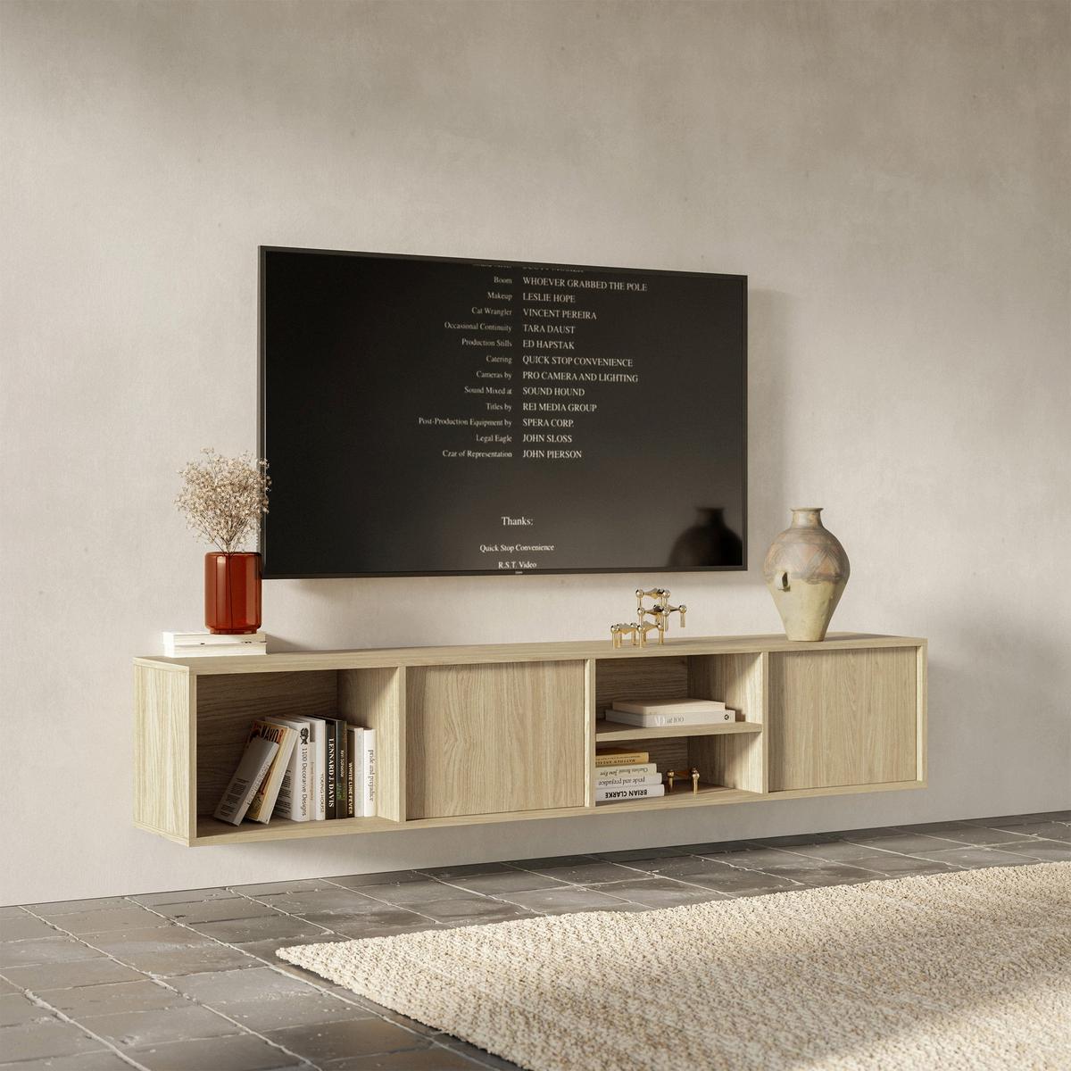 TV-HÄNGEBOARD Sanva GEÖLTE EICHE 200 CM - Eichefarben, Holzwerkstoff (200/40/35cm) - Selsey