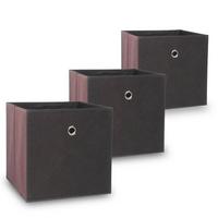 FALTBOX Oslo Braun 3er-Set - Braun, Textil (32/32/32cm) - Vladon