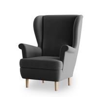 SESSEL LENTIO Ohrensessel Polstersessel, Grau - Grau, Holz/Holzwerkstoff (75/103/75cm) - MASSENO