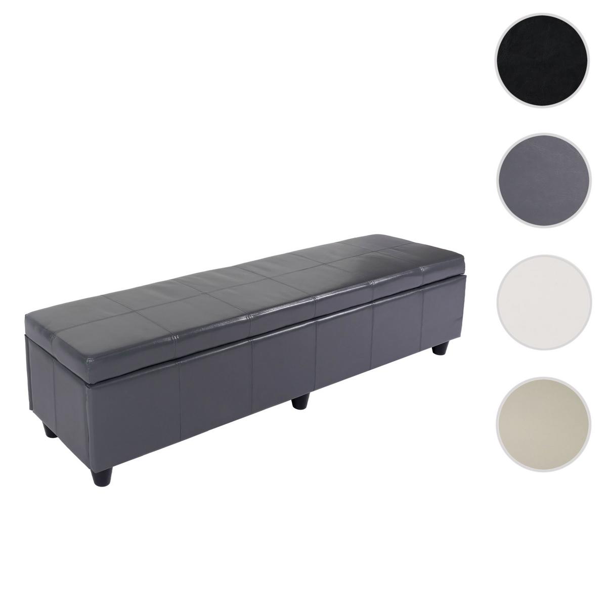 SITZBANK MIT AUFBEWAHRUNG XXL Grau - Grau, Leder (180/45/45cm) - MCW