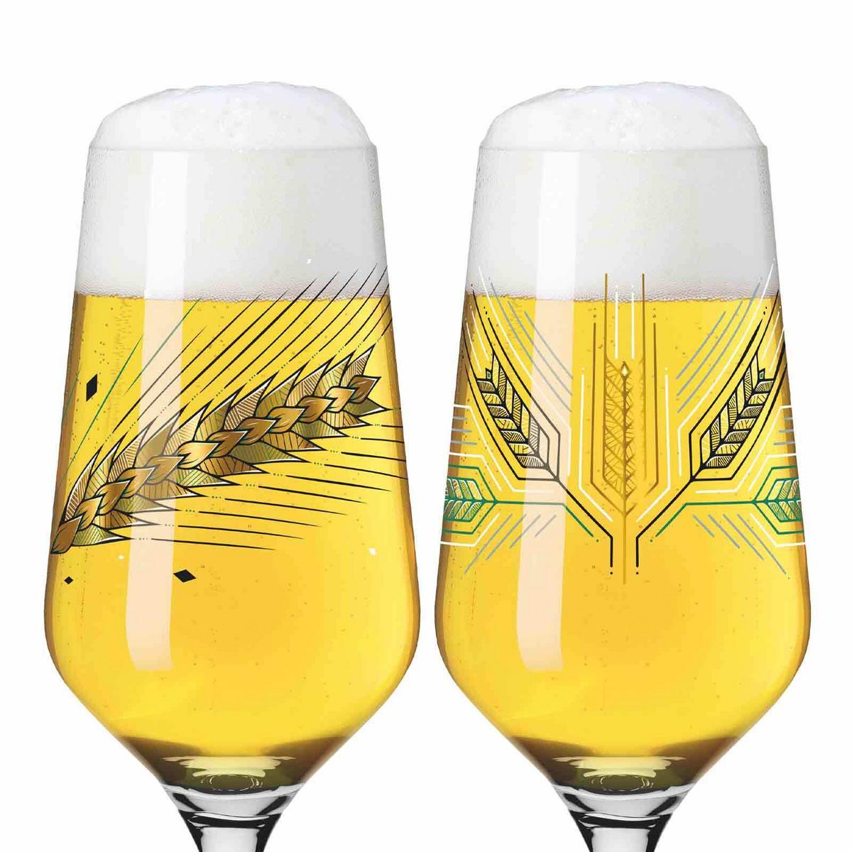 BIERGLÄSER GERSTE Brauchzeit transparent 374 ml 2er Set - Transparent, Glas (0.374L) - Ritzenhoff