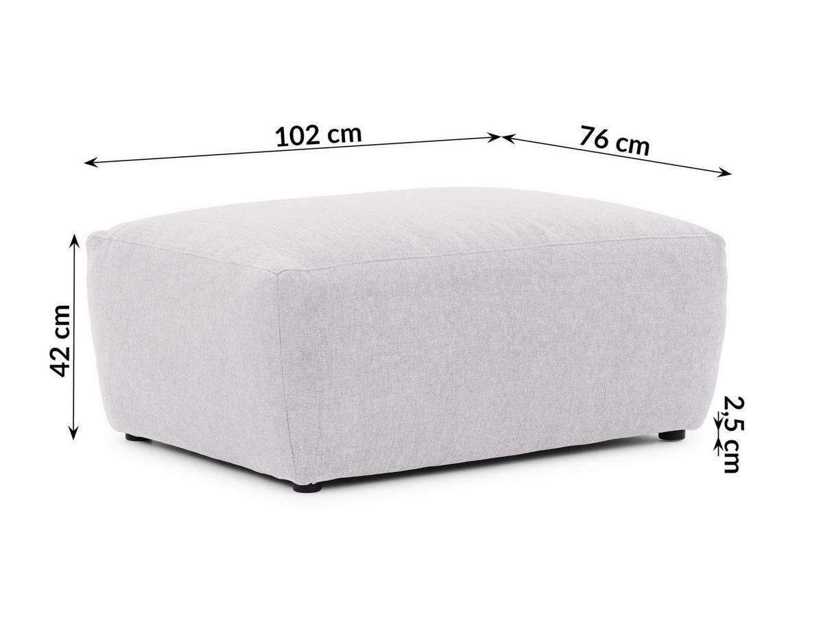 HOCKER Lennon aus Greige Strukturstoff mit vielseitiger Nutzung - Greige/Schwarz, Holz/Kunststoff (102/42/76cm) - S-Style
