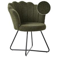 SESSEL Bouclé Dunkelgrün Lovelock - Schwarz/Grün, Textil (67/86/70cm) - Beliani
