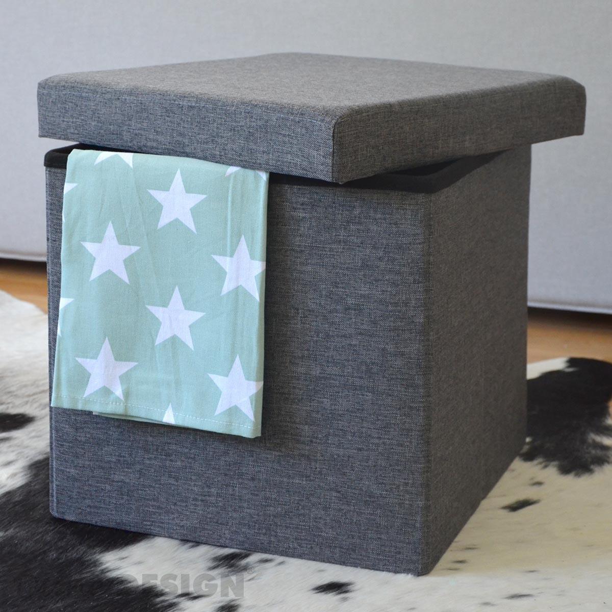 SITZWÜRFEL 38/38 cm, Faltbar 42 Liter Dunkelgrau - Grau, Kunststoff (38/38/38cm) - Dunedesign