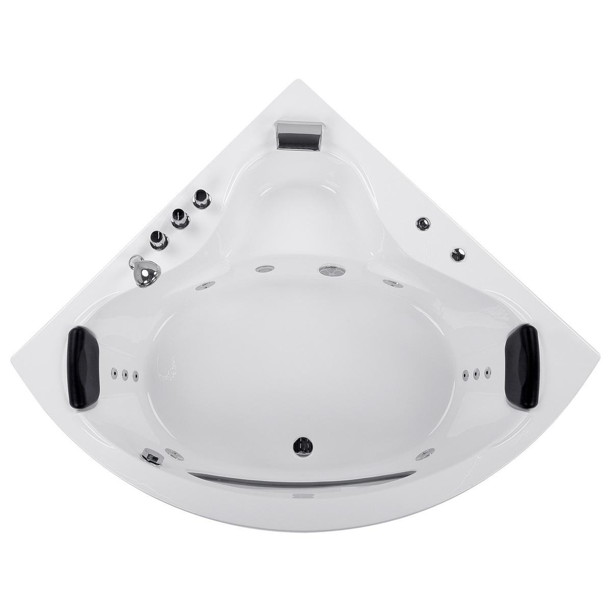 WHIRLPOOL-BADEWANNE mit LED 138x190x61 cm weiß Tocoa - Weiß, Kunststoff (138/61/190cm) - Beliani