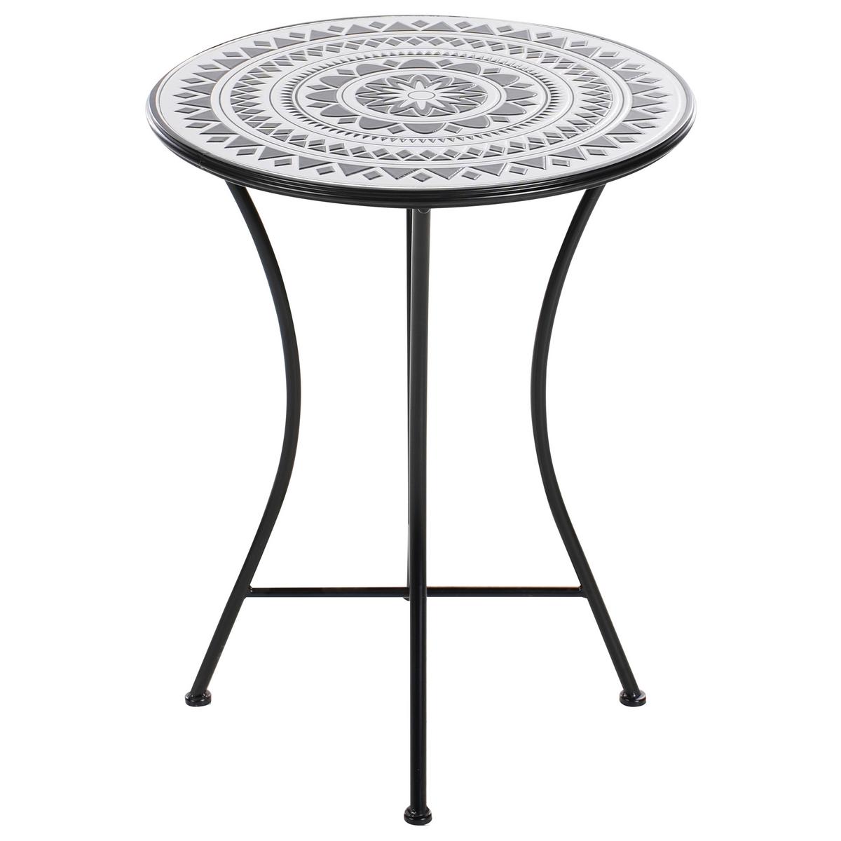 BISTROTISCH 60/60 cm Metall Schwarz/Weiß Comiso - Schwarz, Metall (60/60/75cm) - Beliani