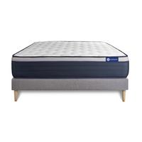 BETT Actilatex max Latex und Memory-Schaum 140 x 210 cm h3 - Kit Bettgestell Grau - Beige/Grau, Karton/Holz (140/210cm) - ACTISOM