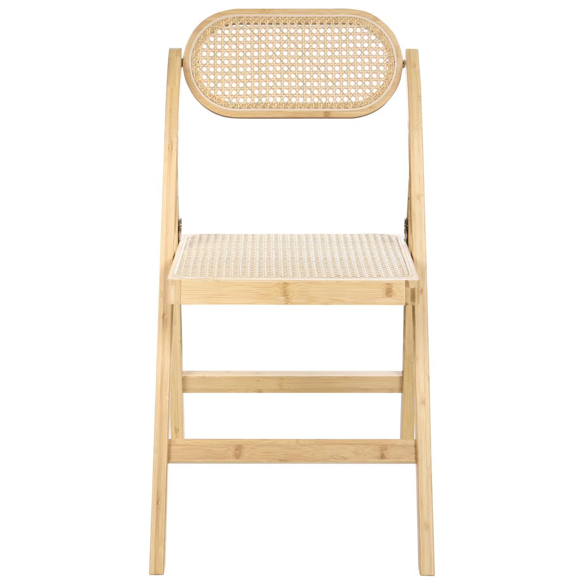 ESSZIMMERSTUHL 2er-Set klappbar Bambus Hellbraun Oraison - Hellbraun, Holz (45/84/54cm) - Beliani