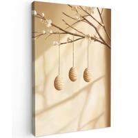LEINWANDBILD Beige - Osterkuchen - Eier Wanddeko Schlafzimmer 60x90 cm - Beige, Textil (60/90cm) - MuchoWow