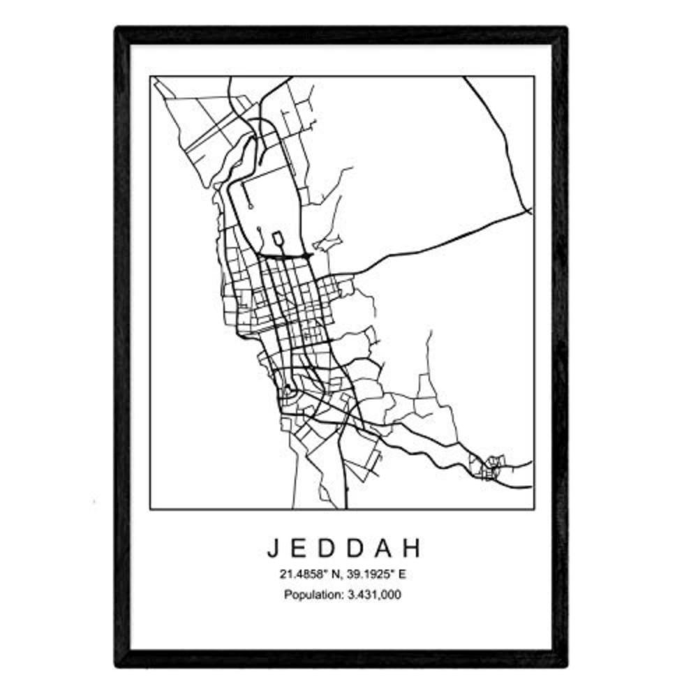 POSTER Jeddah Nordischen Stil A3 Rahmenlos - Klar, Papier (29.7/5/42cm) - Nacnic