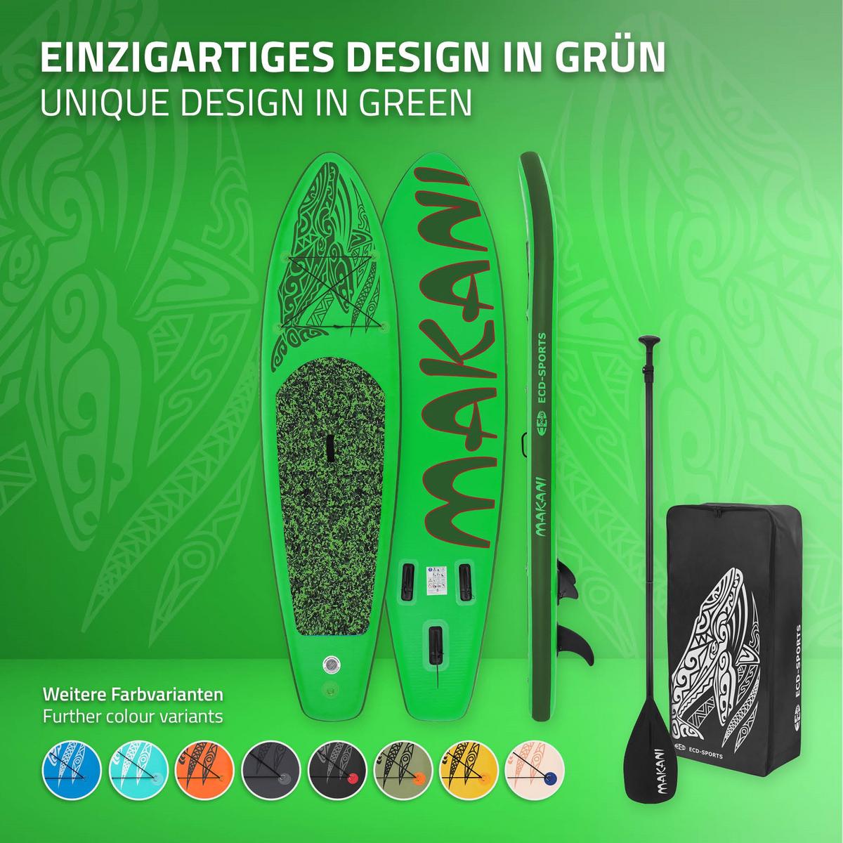STAND UP PADDLE BOARD Makani Grün - Grün, Kunststoff (320/80/15cm) - ECD-Germany