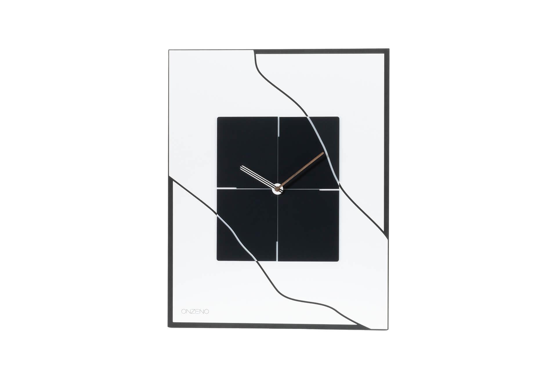 WANDUHR Design Schwarz-Weiß 40/51 cm - Schwarz, Kunststoff (40/50.5/1cm) - ONZENO
