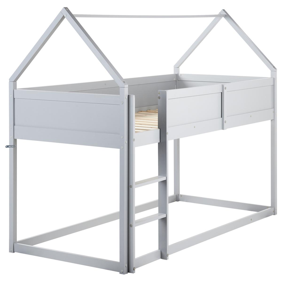 HALBHOCHBETT 90x200 cm Grau Dienne - Grau, Holz (90/200cm) - Beliani