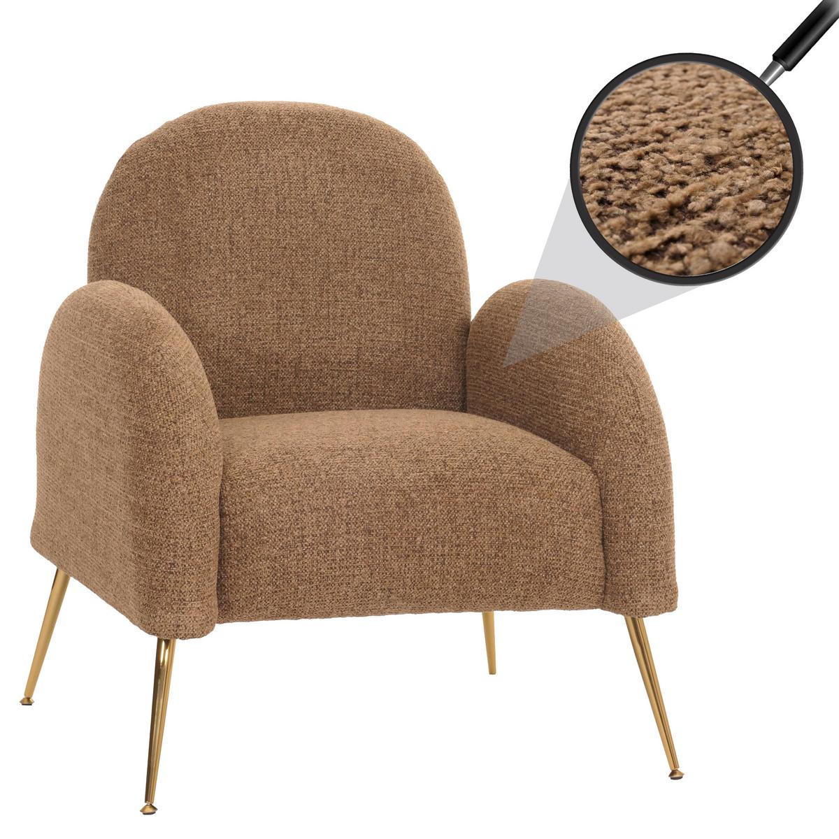 LOUNGE-SESSEL Braun - Braun, Textil (74/88/77cm) - MCW