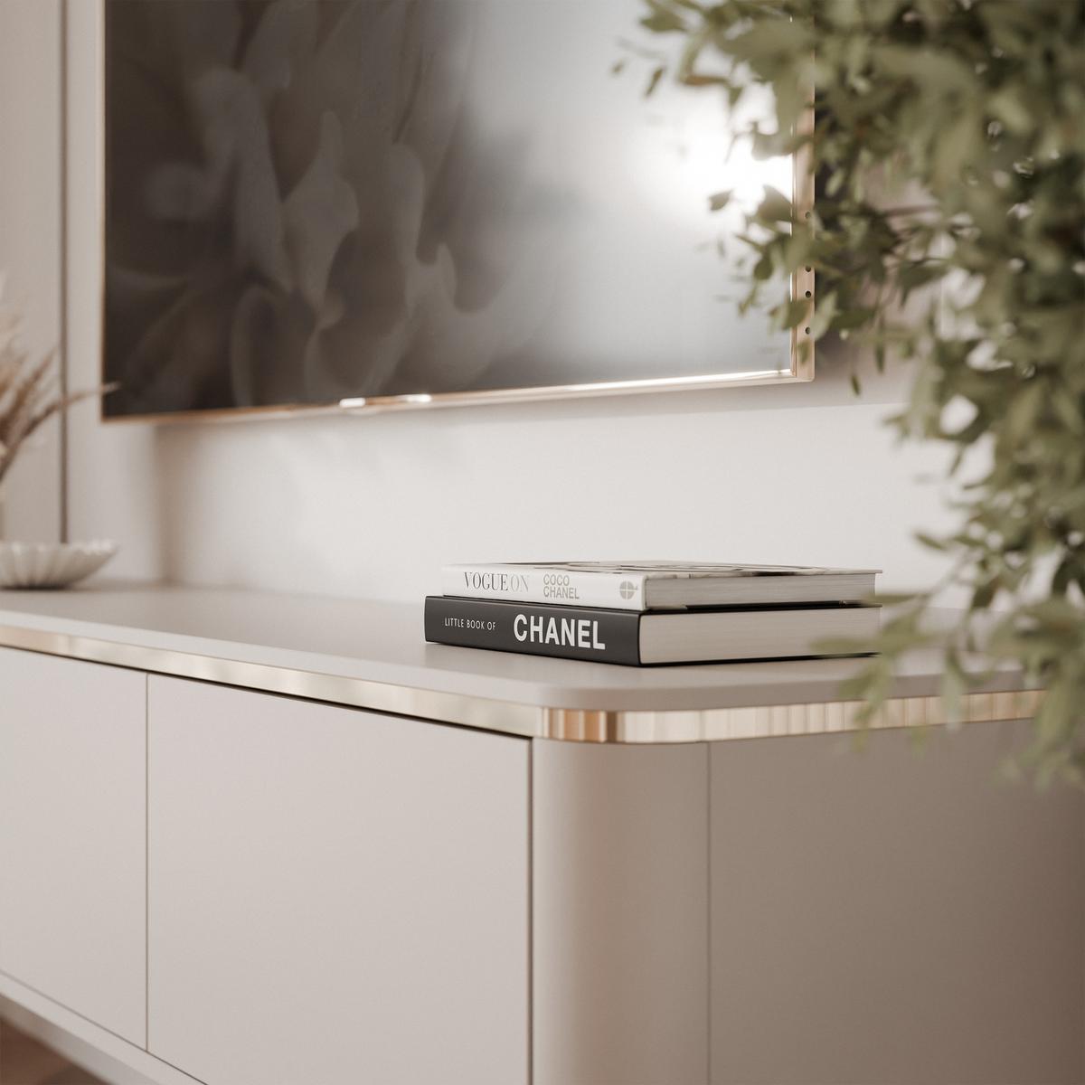 TV-LOWBOARD AZELIA Kaschmir hängend mit LED-Beleuchtung 165 cm - Kaschmir, Holzwerkstoff (165/31/35cm) - Idohome