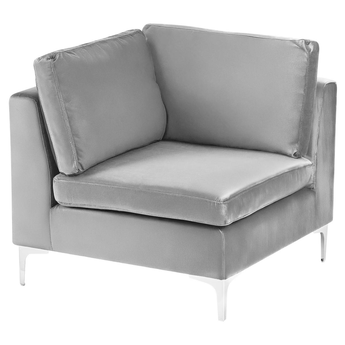 MODULSOFA 2-Sitzer Grau Samtstoff Evja - Dunkelgrau, Textil (170/84/85cm) - Beliani