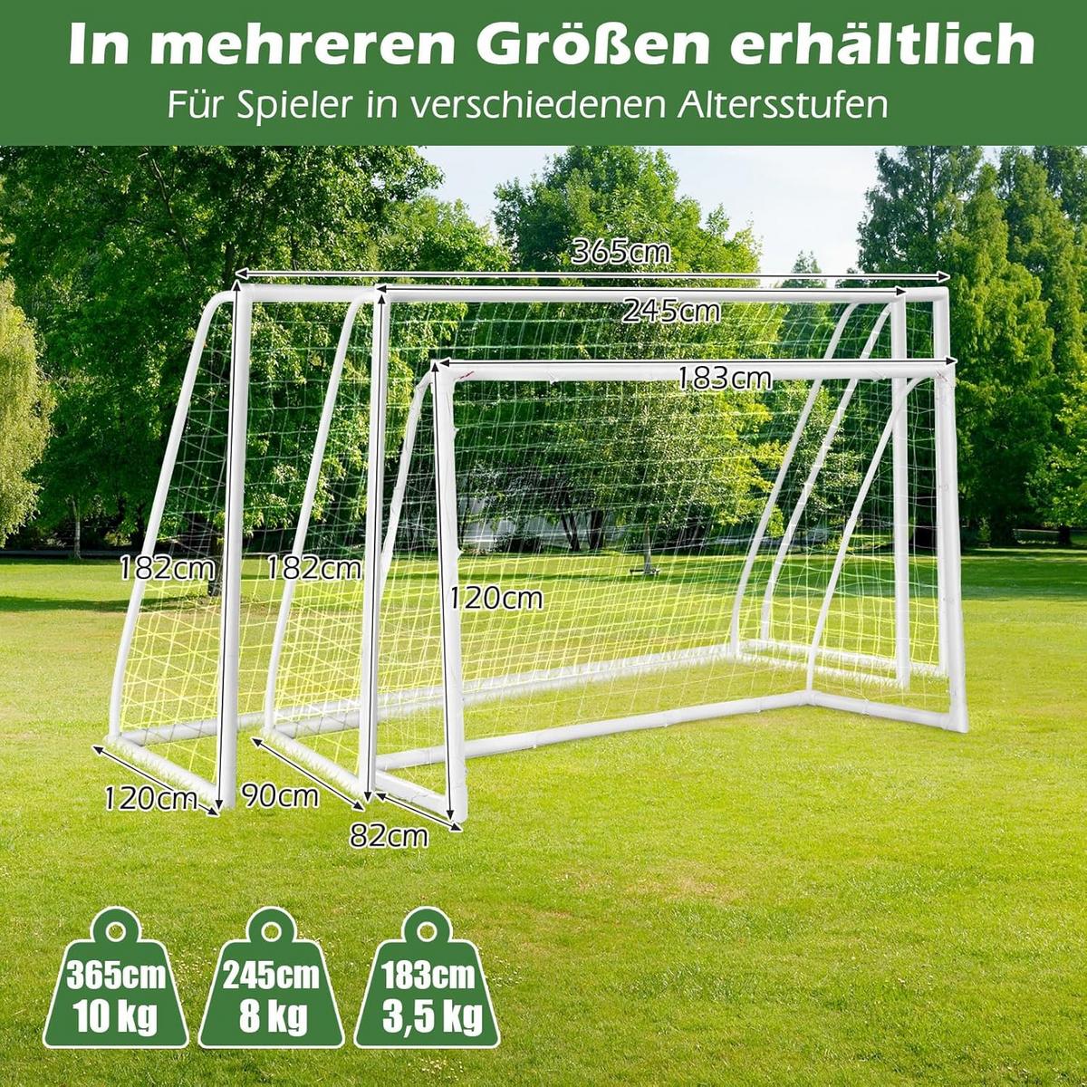 FUBBALLTOR Weiß - Weiß, Kunststoff (245/182/90cm) - COSTWAY
