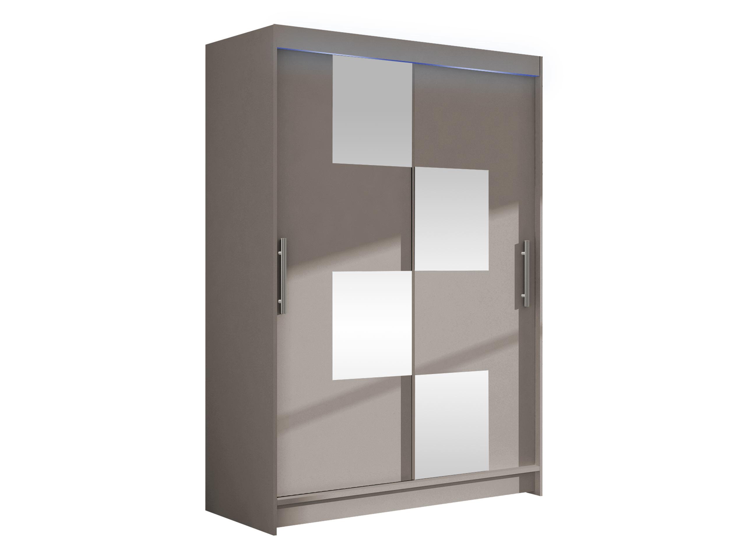 KLEIDERSCHRANK Miami III, mit RGB LED Beleuchtung - Kaschmir/Silberfarben, Holzwerkstoff/Kunststoff (120/200/58cm) - MIRJAN24