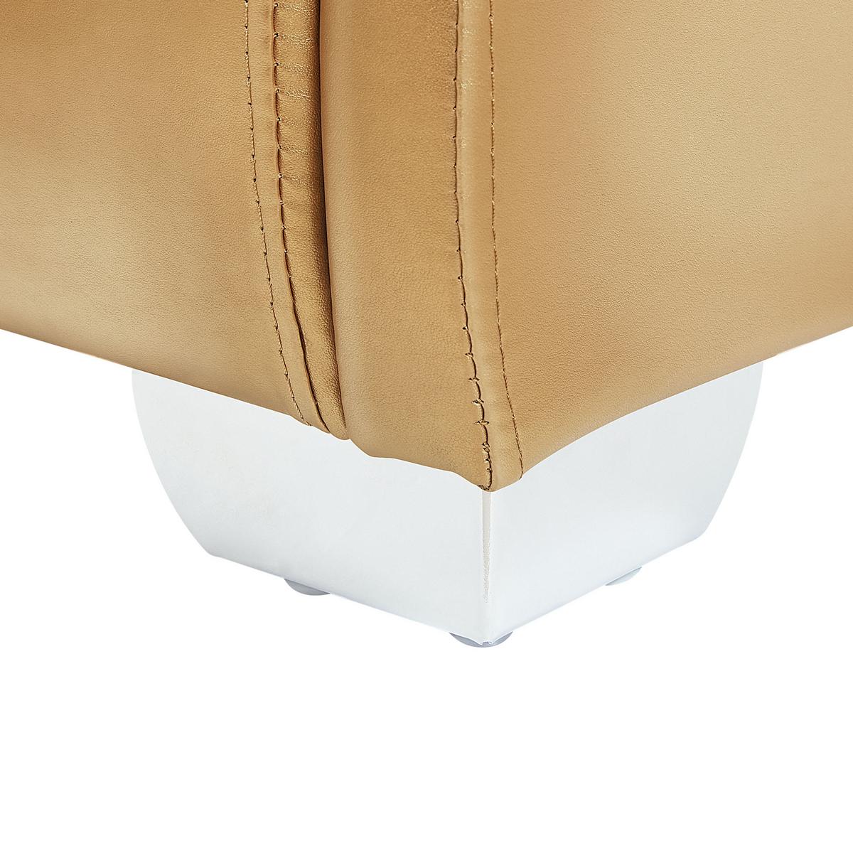 WASSERBETT 160/200cm Gold Paris - Goldfarben, Leder (160/200cm) - Beliani