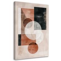 LEINWANDBILD Abstrakt geometrisch 40x60cm - Beige, Textil (40/60cm) - Feeby