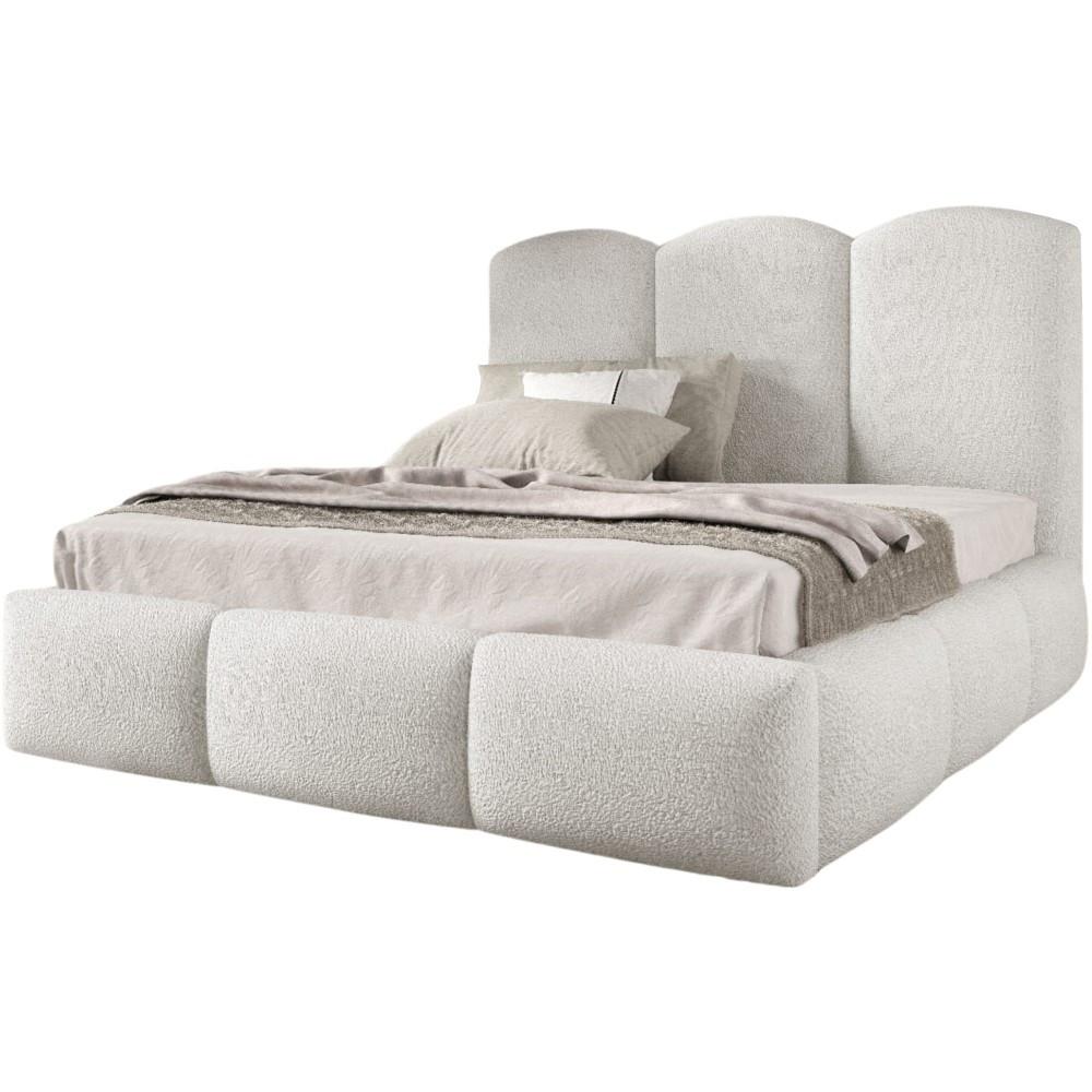 POLSTERBETT Bero, 200x200, Bouclé-Stoff, Weiß - Weiß, Textil (200/200cm) - Beautysofa