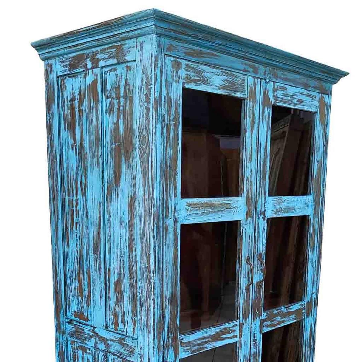 VITRINE aus Holz, 110x40x45cm - Blau, Holz (110/180/45cm) - Wanderlust