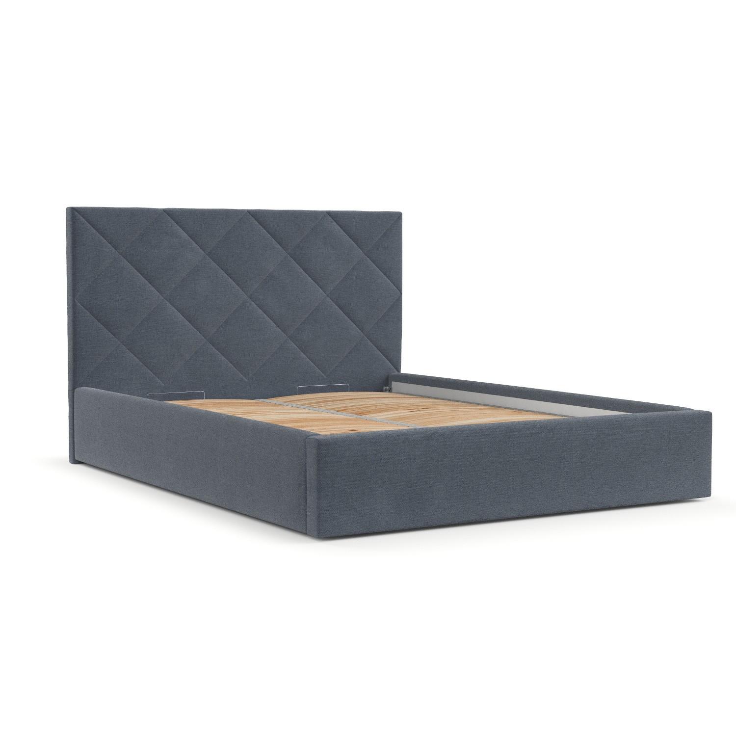 POLSTERBETT Torno 140/200 cm Blau im Asti Stoff - Blau/Schwarz, Holz/Holzwerkstoff (140/200cm) - AltaBeds