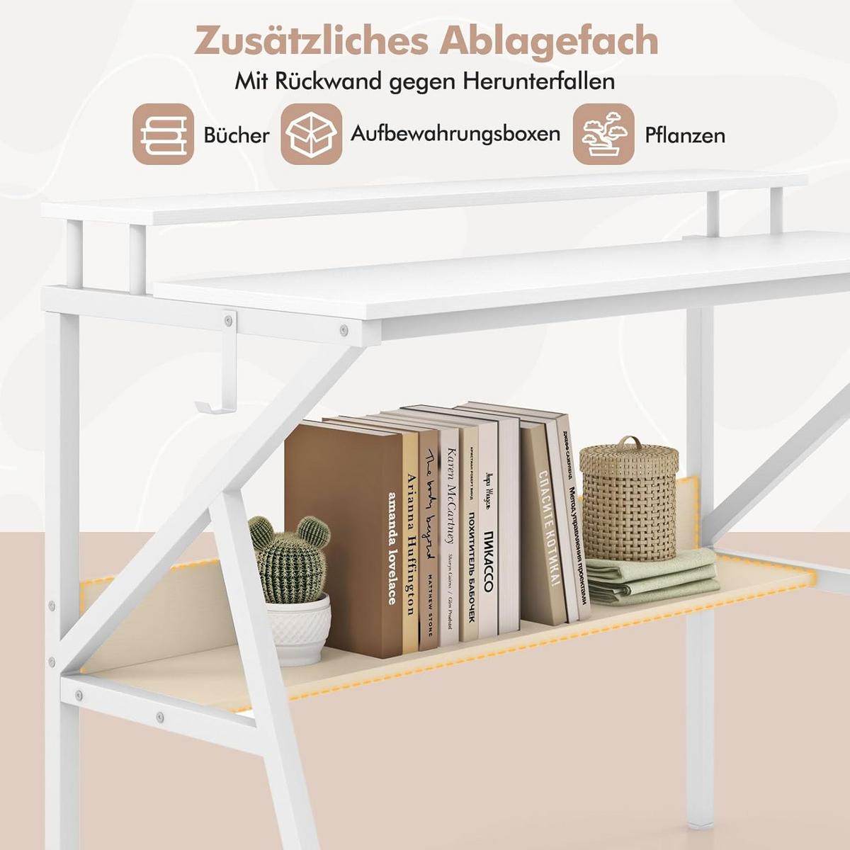 COMPUTERTISCH weiß - Weiß, Holzwerkstoff (48/100/81.5cm) - COSTWAY