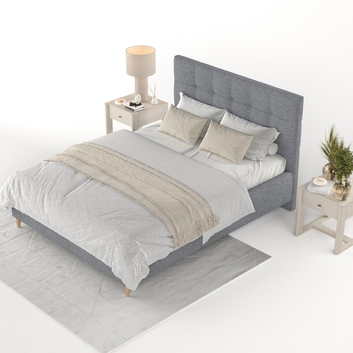 POLSTERBETT Cora 160/200 cm Grau im Neve Stoff - Naturfarben/Grau, Holz/Holzwerkstoff (160/200cm) - AltaBeds