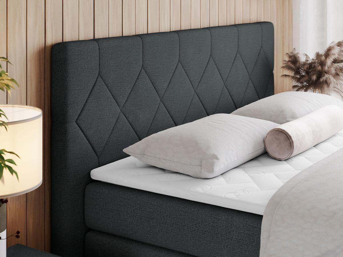 BOXSPRINGBETT KING EIGAR 120/200 Dunkelgrau Struktur - H3 - Dunkelgrau, Holz/Textil (120/200cm) - MKS