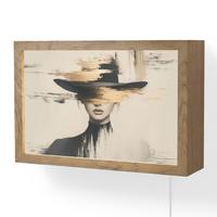 WANDLEUCHTE Frau - Hut - Farbe 30x20 cm - Creme, Holzwerkstoff (30/20/8cm) - OnlyWow