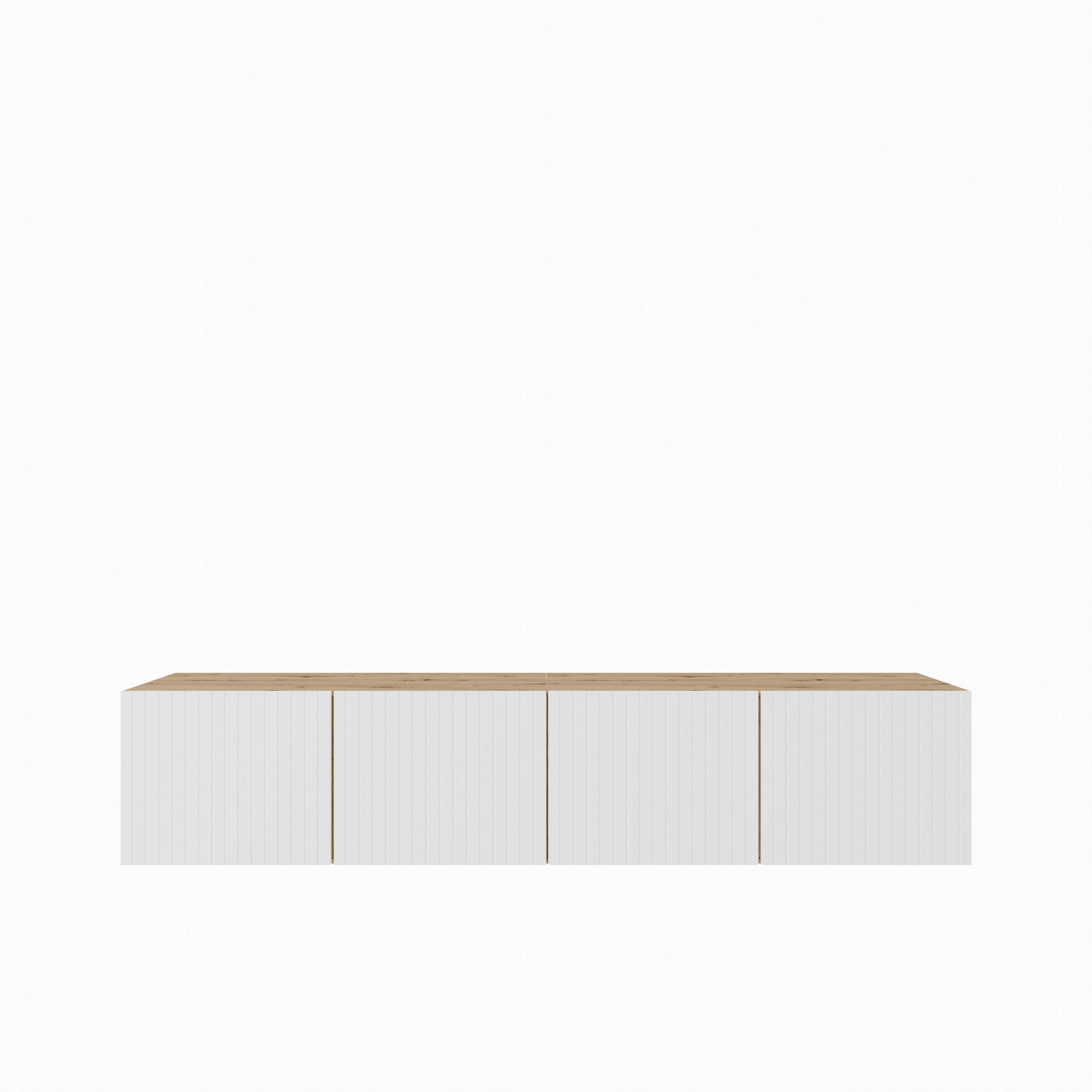 LOWBOARD LIVO 200/41/40 cm, Hängender TV-Schrank Eiche Artisan - Weiß/Eiche Artisan, Holzwerkstoff (200/41/40cm) - MASSENO