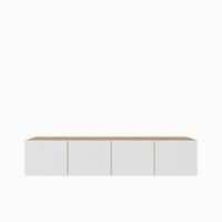 LOWBOARD LIVO 200/41/40 cm, Hängender TV-Schrank Eiche Artisan - Weiß/Eiche Artisan, Holzwerkstoff (200/41/40cm) - MASSENO