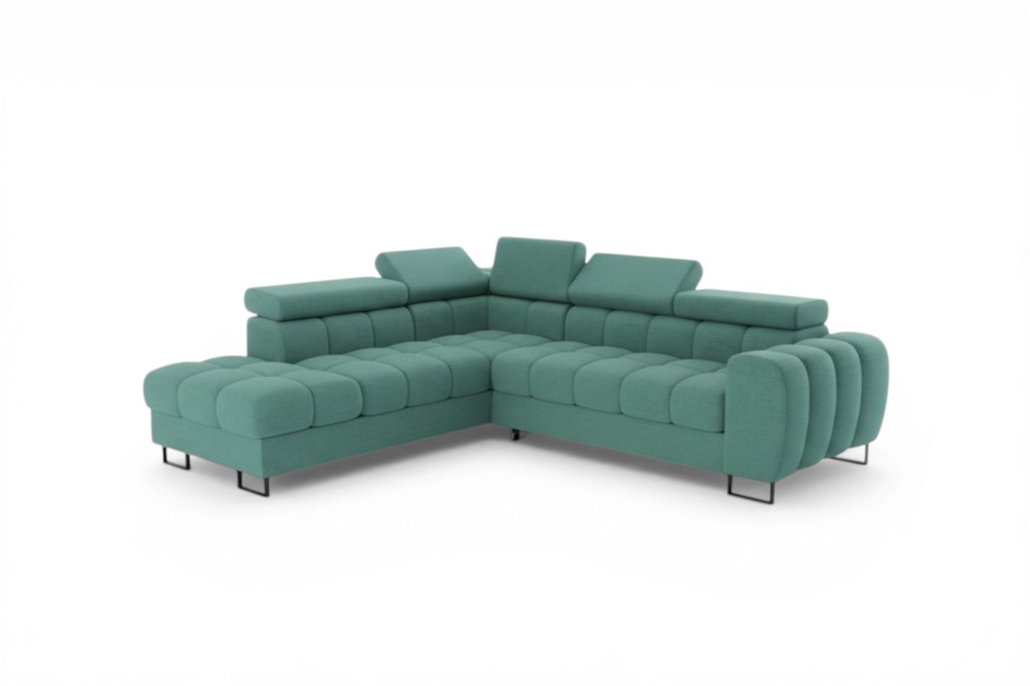 ECKSOFA Bastien Max Mit Schlaffunktion - Grün, Holzwerkstoff/Textil (225/260cm) - Fun Möbel