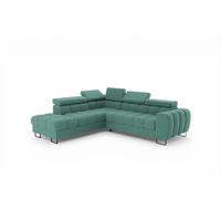 ECKSOFA Bastien Max Mit Schlaffunktion - Grün, Holzwerkstoff/Textil (225/260cm) - Fun Möbel