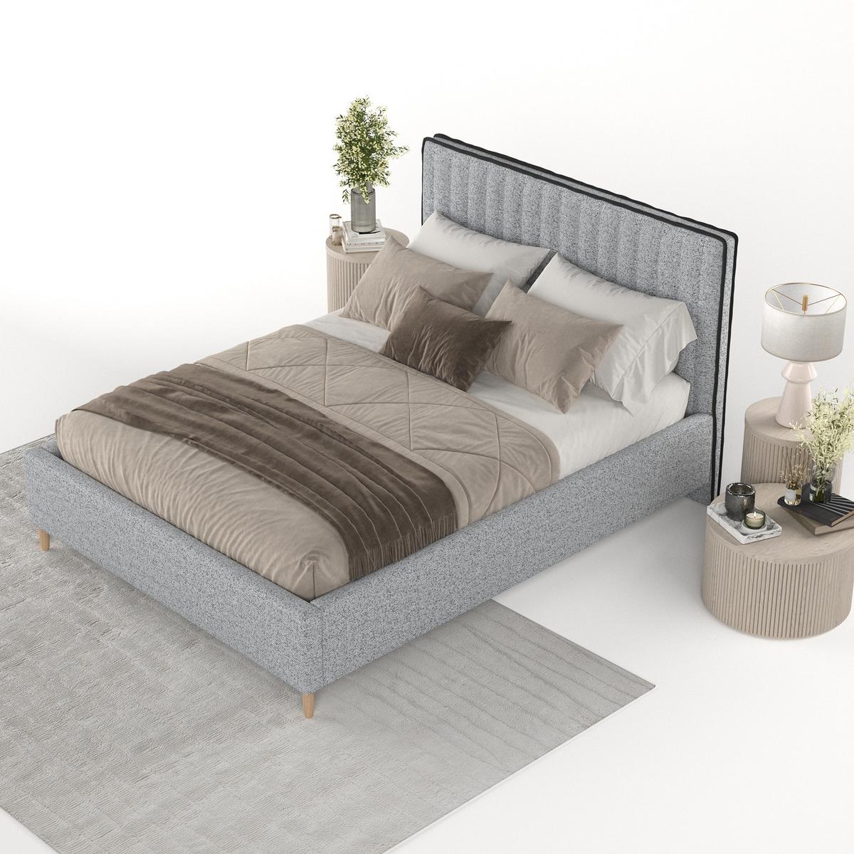 POLSTERBETT Aria 120/200 cm Grau im Riva Stoff - Naturfarben/Grau, Holz/Holzwerkstoff (120/200cm) - AltaBeds