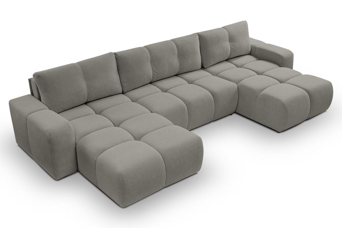 WOHNLANDSCHAFT Hosio Grau 359/177/88 cm mit Schlaffunktion - Schwarz/Grau, Kunststoff/Textil (359/88/177cm) - AX Living