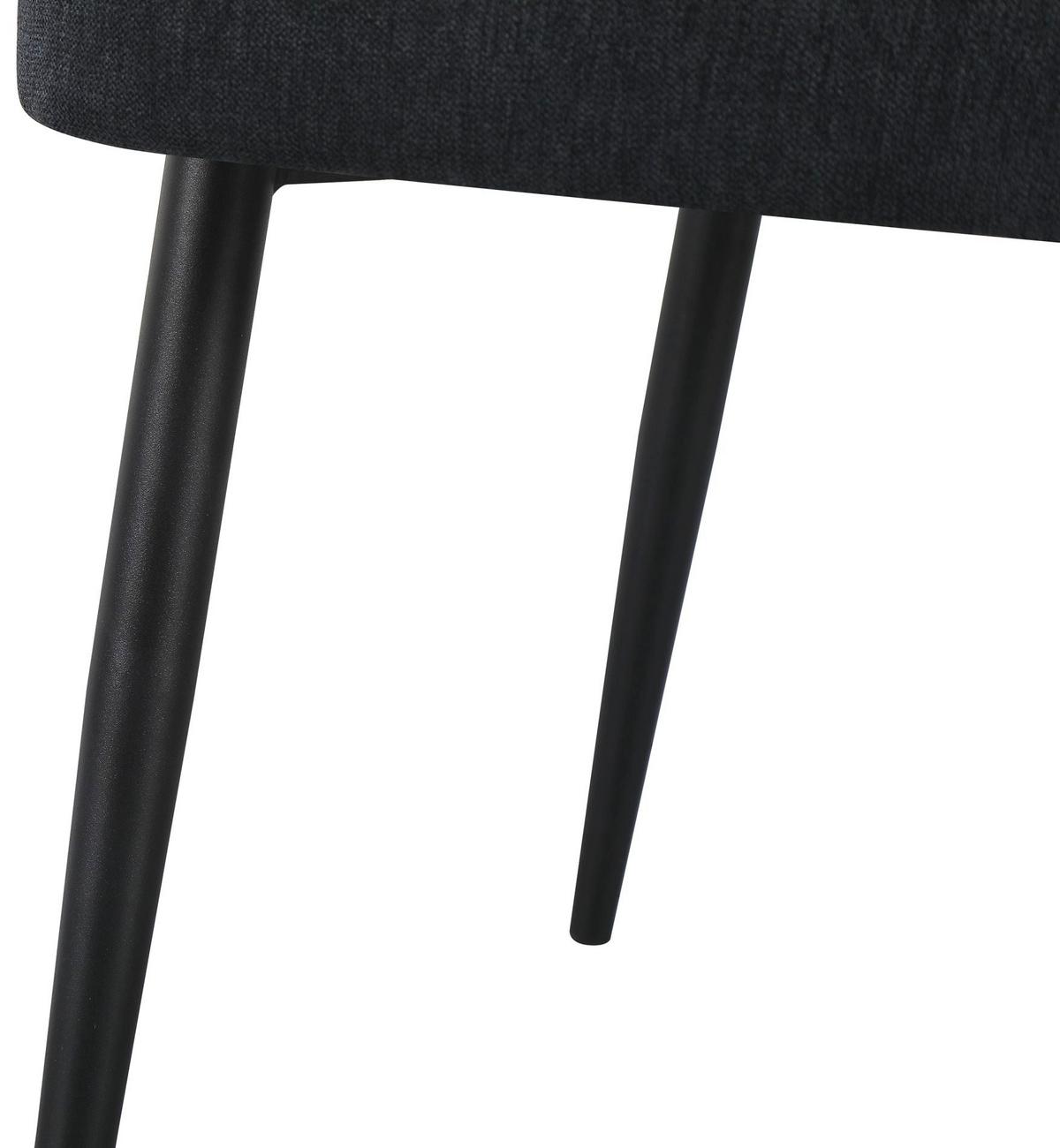 POLSTERSTUHL Atiblle Graphitgrau - Schwarz, Textil/Metall (52/79.5/58.5cm) - Selsey