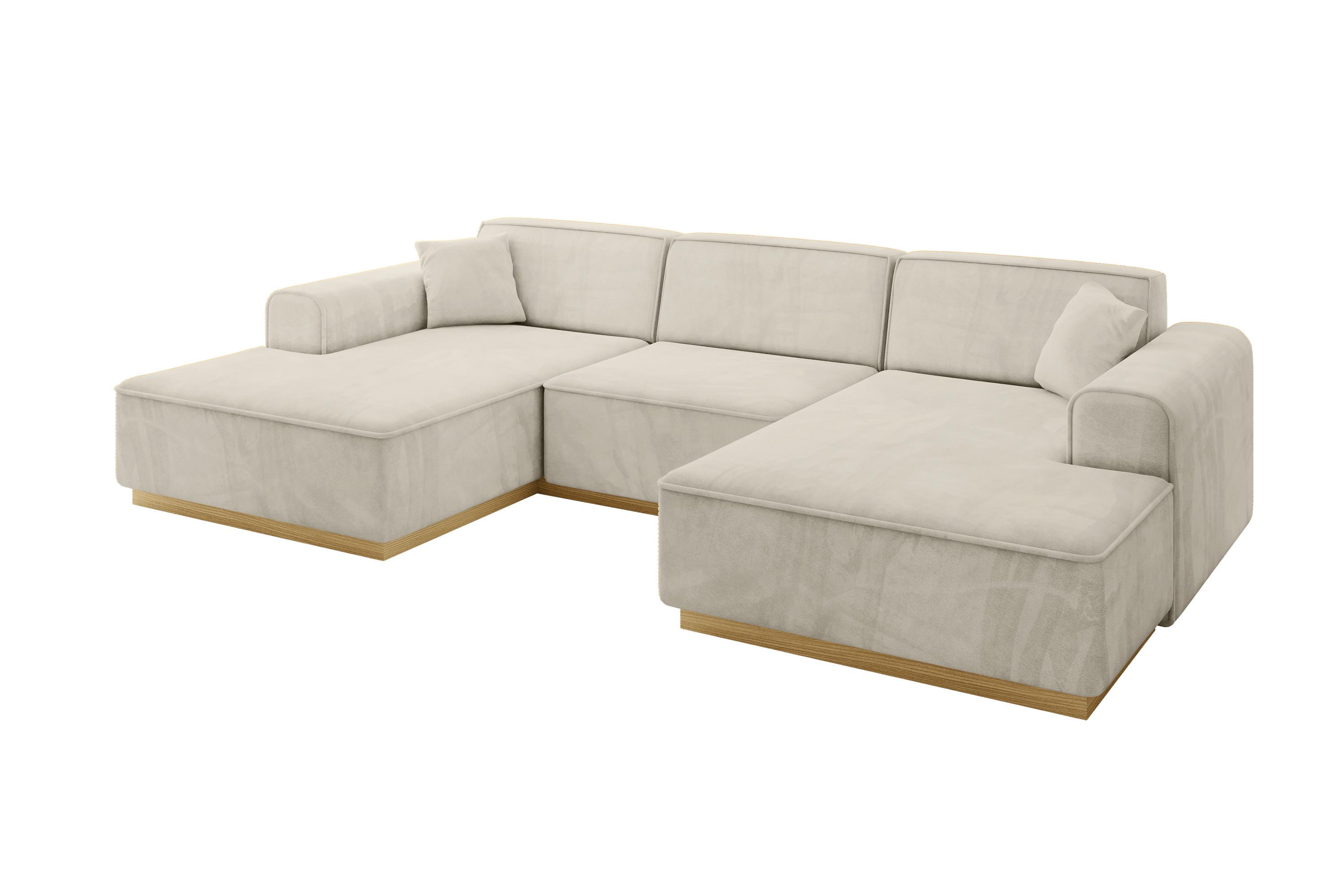 WOHNLANDSCHAFT IREA-U1-v2 - 303x171x83 cm Dunkelgrau - Ecru, Holzwerkstoff/Textil (303/83/171cm) - ALTDECOR
