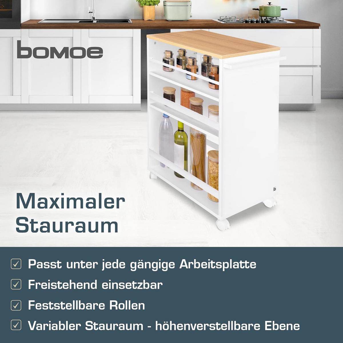 UNIVERSALWAGEN Bengt Weiß-Eiche - Multicolor/Weiß, Naturmaterialien/Holz (38/79/50cm) - BoMoe