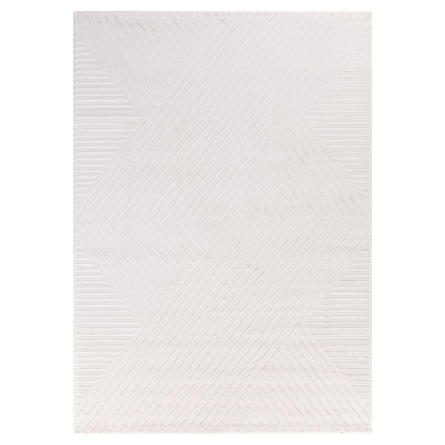 TEPPICH Kurzflor ILLER in Creme, mit 3D-Design, aus Jute, Florhöhe 12 mm, 80 x 150 cm - Beige, Textil (150/80cm) - KADIMA DESIGN