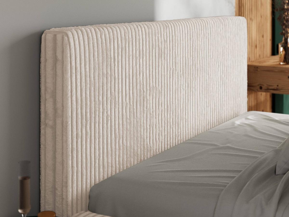 POLSTERBETT TILIANO CLASSIC 160/200 - Beige Cord - Multipocket-Matratze - Beige, Textil (160/200cm) - MKS