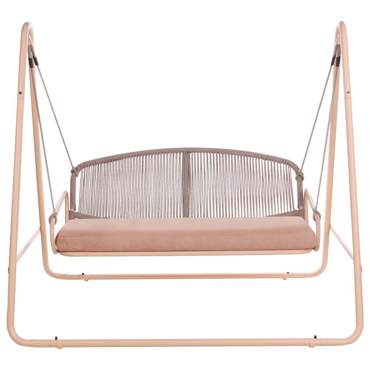 HOLLYWOODSCHAUKEL Metall Braun Norcia - Beige/Braun, Metall (172/156/119cm) - Beliani
