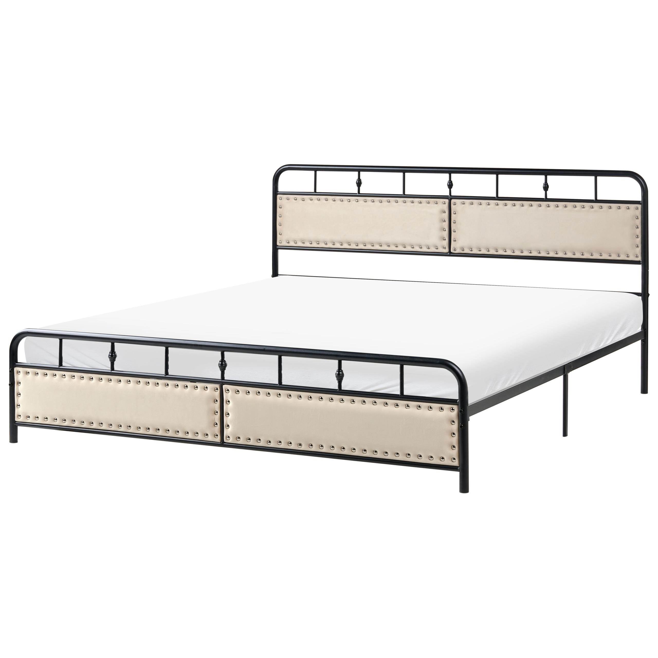 BETT mit Lattenrost 180/200 cm Eisen Schwarz Breuillet - Schwarz, Metall (180/200cm) - Beliani