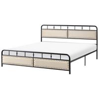 BETT mit Lattenrost 180/200 cm Eisen Schwarz Breuillet - Schwarz, Metall (180/200cm) - Beliani