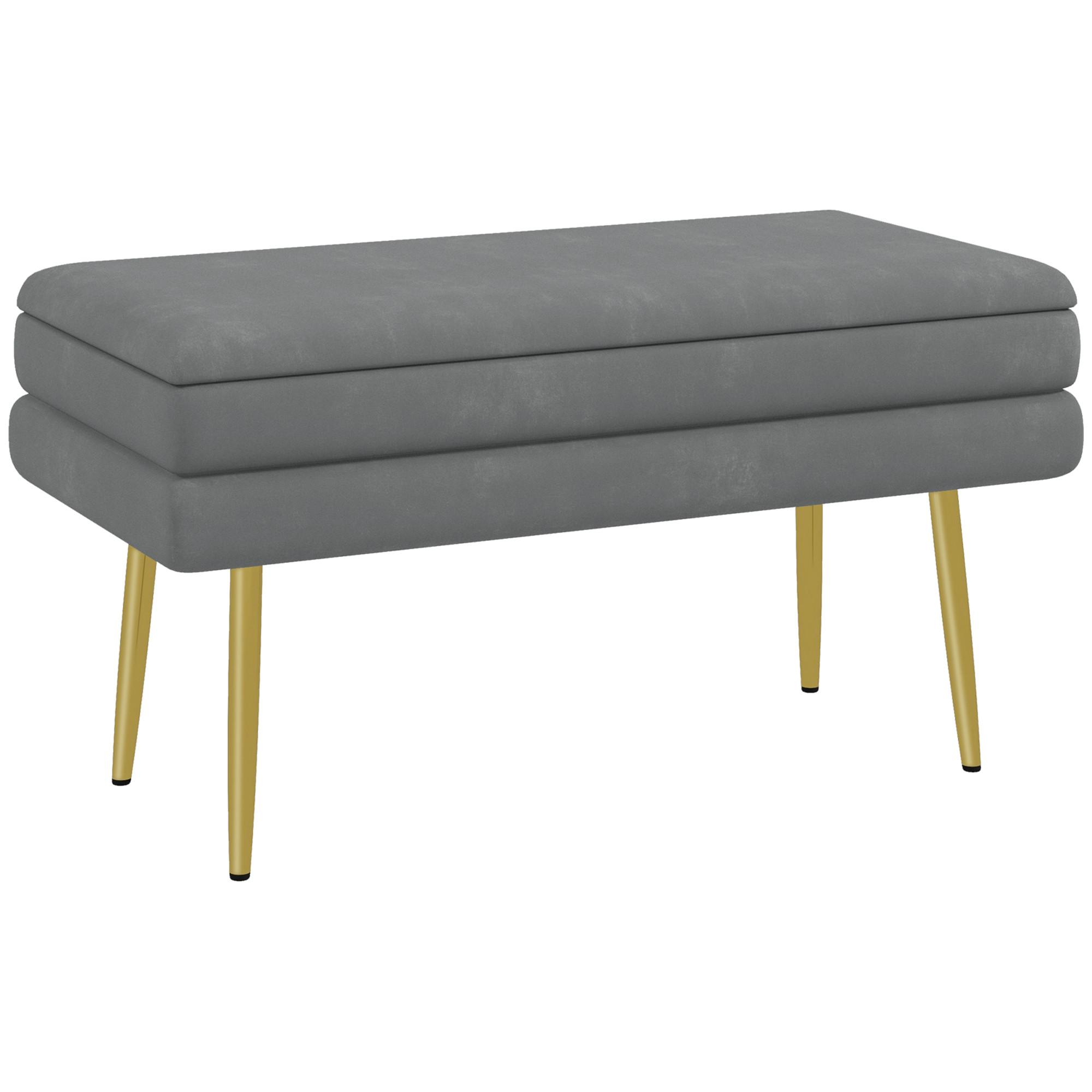 TRUHENBANK Grau - Dunkelgrau, Kunststoff (37.5/43/79.5cm) - HOMCOM