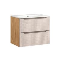 WASCHTISCH 71cm Mallory Beige und Holz - Braun, Holzwerkstoff (71/57/46cm) - Petits-meubles