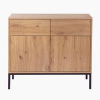 KOMMODE 2 Türen2 SchubladenEichendekor 40/80/90 cm - Eichefarben, Holzwerkstoff (90/80/12.5cm) - Calicosy