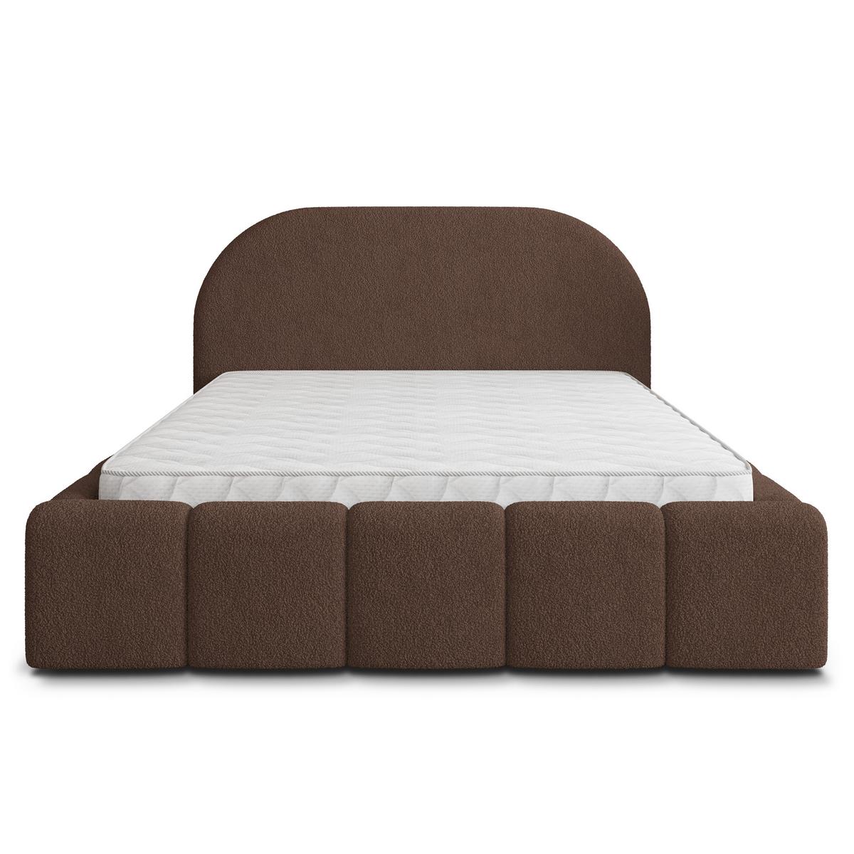POLSTERBETT FLUSSO 200x200 cm mit Bettkästen - Braun - Braun, Holz (200/200cm) - MASSENO